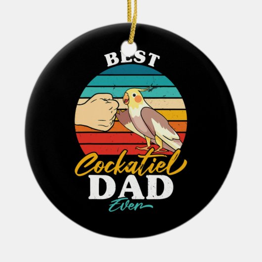 Bester Cockatiel-Vater je Bird Cockatiel Parrot Keramik Ornament (Vorne)