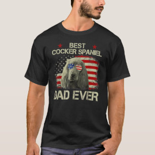 Bester Cocker Vater Spaniel je US Flag Hund Lover T-Shirt