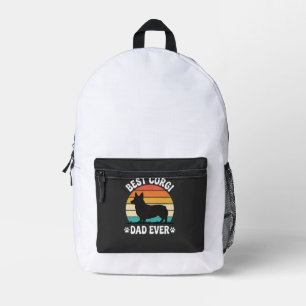 Bester Corgi Papa Aller Zeiten Retro Hund Bedruckter Rucksack