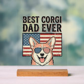 Bester Corgi-Vater Aller Patrioten Vintage Hund-Sh Acrylschild (Neutral)
