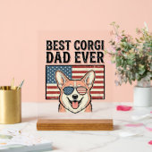 Bester Corgi-Vater Aller Patrioten Vintage Hund-Sh Acrylschild (Hochzeit)