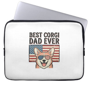 Bester Corgi-Vater Aller Patrioten Vintage Hund-Sh Laptopschutzhülle