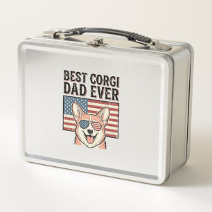 Bester Corgi-Vater Aller Patrioten Vintage Hund Sh Metall Brotdose