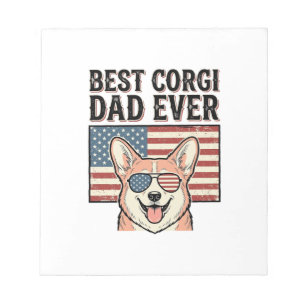 Bester Corgi-Vater Aller Patrioten Vintage Hund Sh Notizblock