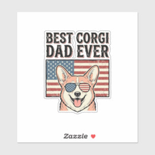 Bester Corgi-Vater Aller Patrioten Vintage-Hundesh Aufkleber