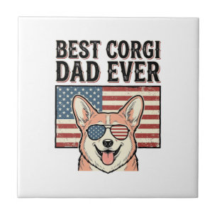 Bester Corgi-Vater Aller Patrioten Vintage-Hundesh Fliese