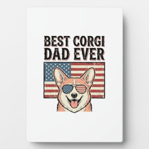 Bester Corgi-Vater Aller Patrioten Vintage-Hundesh Fotoplatte
