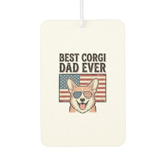 Bester Corgi-Vater Aller Patriotischer Vintage-Hun Autolufterfrischer (Vorderseite)