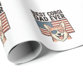 Bester Corgi-Vater Aller Patriotischer Vintage-Hun Geschenkpapier (Rolleneckpunkt)