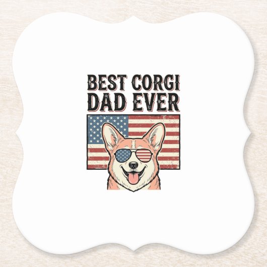 Bester Corgi-Vater Aller Patriotischer Vintage-Hun Untersetzer (Vorderseite)