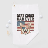 Bester Corgi-Vater Aller Zeiten Patriotisches Vint Golfhandtuch (Insitu)