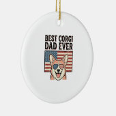 Bester Corgi-Vater Aller Zeiten Patriotisches Vint Keramik Ornament (Rechts)
