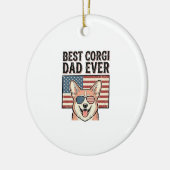 Bester Corgi-Vater Aller Zeiten Patriotisches Vint Keramik Ornament (Links)