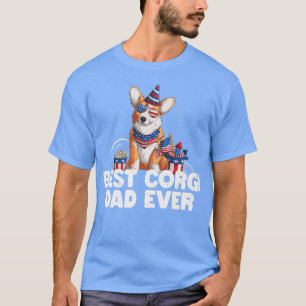 Bester Corgi Vater am 4. Juli Amerikanische Fla T-Shirt