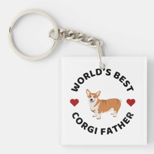 Bester Corgi-Vater-Hut der Welt Geschenk für stolz Schlüsselanhänger