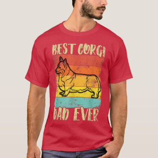 Bester Corgi Vater je Design Retro Vintager Sonnen T-Shirt
