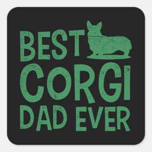 Bester Corgi Vater je Dog Daddy Welsh Corgi Father Quadratischer Aufkleber