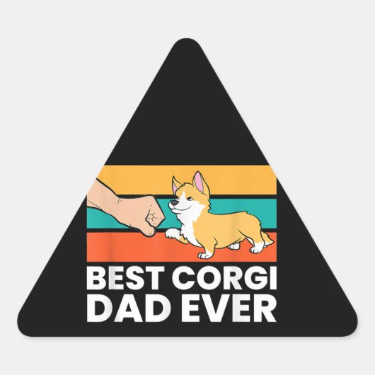 Bester Corgi-Vater je Dreieckiger Aufkleber (Vorderseite)