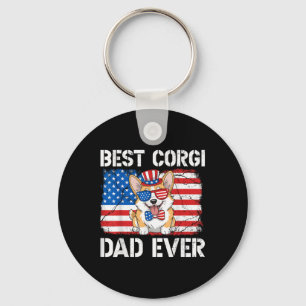 Bester Corgi Vater je US-Flagge Patriotischer Hund Schlüsselanhänger