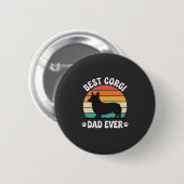 Bester Corgi-Vater überhaupt Retro-Hund Button (Vorne & Hinten)