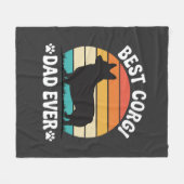 Bester Corgi-Vater überhaupt Retro-Hund Fleecedecke (Vorderseite (Horizontal))