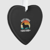 Bester Corgi-Vater überhaupt Retro-Hund Ornament (Vorderseite)