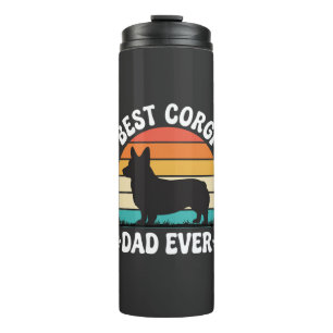Bester Corgi-Vater überhaupt Retro-Hund Thermosbecher