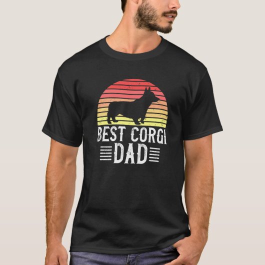 Bester Corgi Vater Welsh Corgi Dog Retro T-Shirt (Vorderseite)