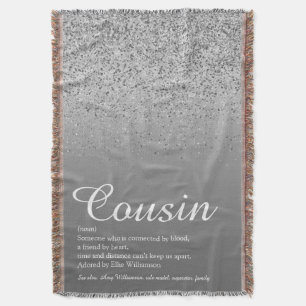 Bester Cousin Definition Silber Glitter Decke
