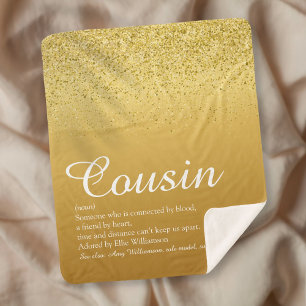 Bester Cousin Definition Spaß Gold Glitter Sherpadecke