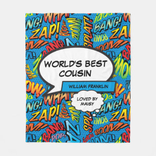 Bester Cousin der Welt Cooles Lustiges Comic Buch  Fleecedecke