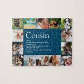 Bester Cousin je Definition 14 FotoCollage Blau Puzzle (Horizontal)