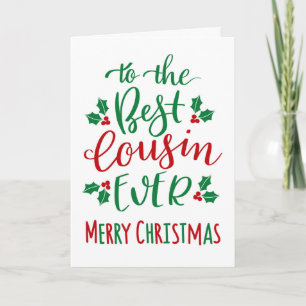 Bester Cousin je frohe Weihnachts-Typografie Karte