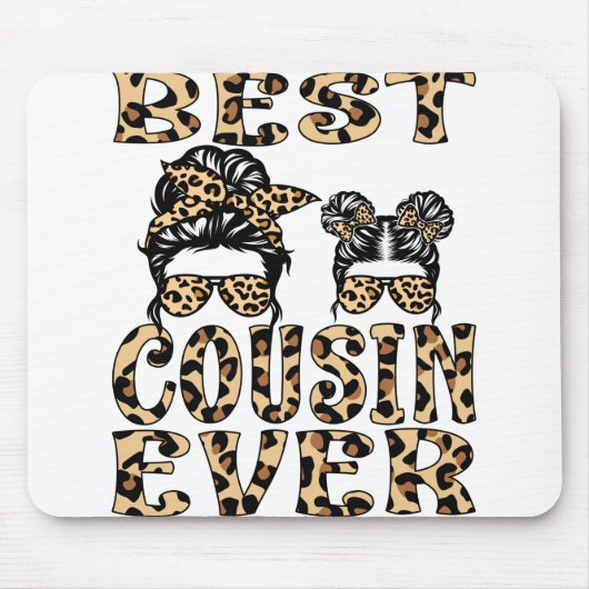 Bester Cousin je Leopard Karierter Muttertag Mousepad (Vorne)
