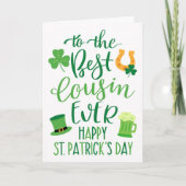 Bester Cousin je St Patrick's Day Typografie Karte (Vorderseite)