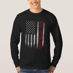 Bester Cousin je Vintage amerikanische Flagge für  T-Shirt