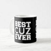 Bester COUSIN überhaupt modernes Schwarzweiss-a07 Kaffeetasse (Vorderseite Links)