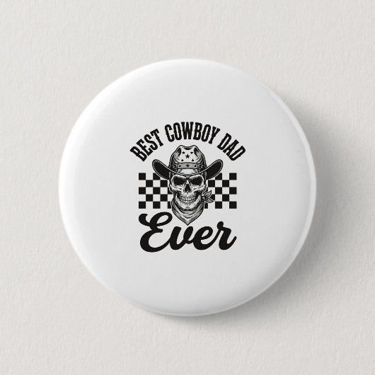 Bester Cowboy-Vater-Totenkopf-Western-Shirt-Design Button (Vorderseite)