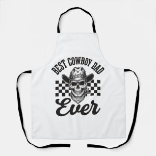 Bester Cowboy-Vater-Totenkopf-Western-Shirt-Design Schürze