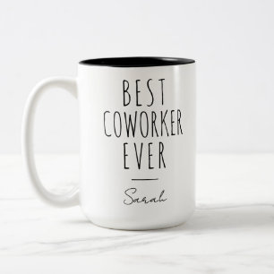 Bester Coworker je Individuelle Name Zweifarbige Tasse