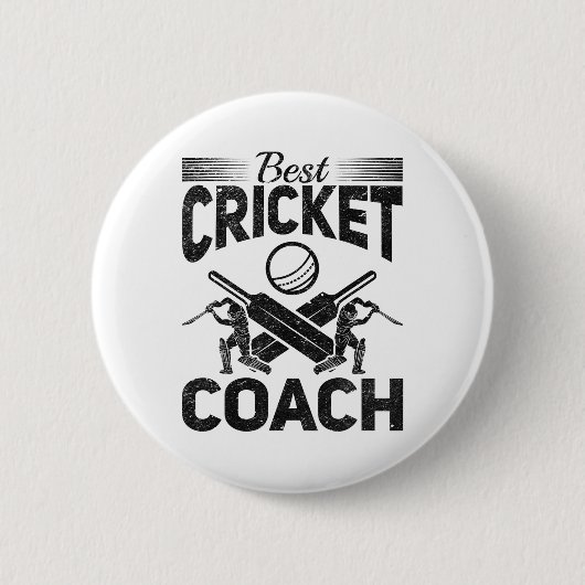 Bester Cricket-Trainer - Cricket spielender Cricke Button (Vorderseite)