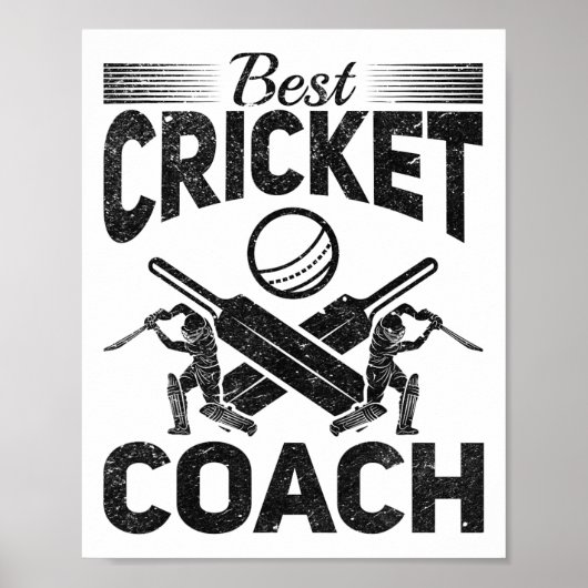 Bester Cricket-Trainer - Cricket spielender Cricke Poster (Vorne)