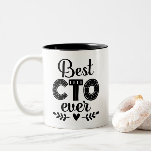 Bester CTO je Chief Technology Officer Zweifarbige Tasse (Mit Donut)