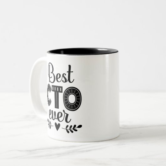 Bester CTO je Chief Technology Officer Zweifarbige Tasse (Vorderseite Links)