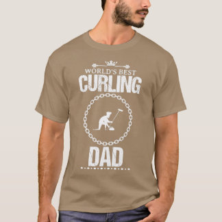 Bester Curling Vater Funny Design für Geschenk 3 T-Shirt