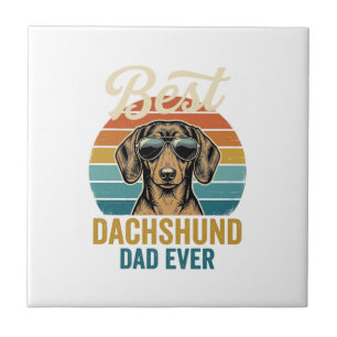 Bester Dachshund-Vater aller Zeiten Vintage-Hund-S Fliese