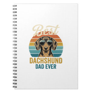 Bester Dachshund-Vater Aller Zeiten Vintage-Hund-S Notizblock