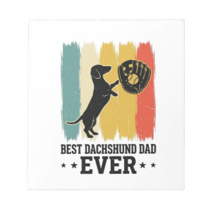 Bester Dachshund-Vater überhaupt Vintage-Baseball- Notizblock