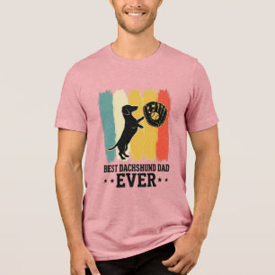 Bester Dachshund-Vater überhaupt Vintage-Baseball- Tri-Blend Shirt