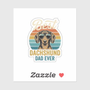 Bester Dachshund-Vater überhaupt Vintage-Hund-Shir Aufkleber